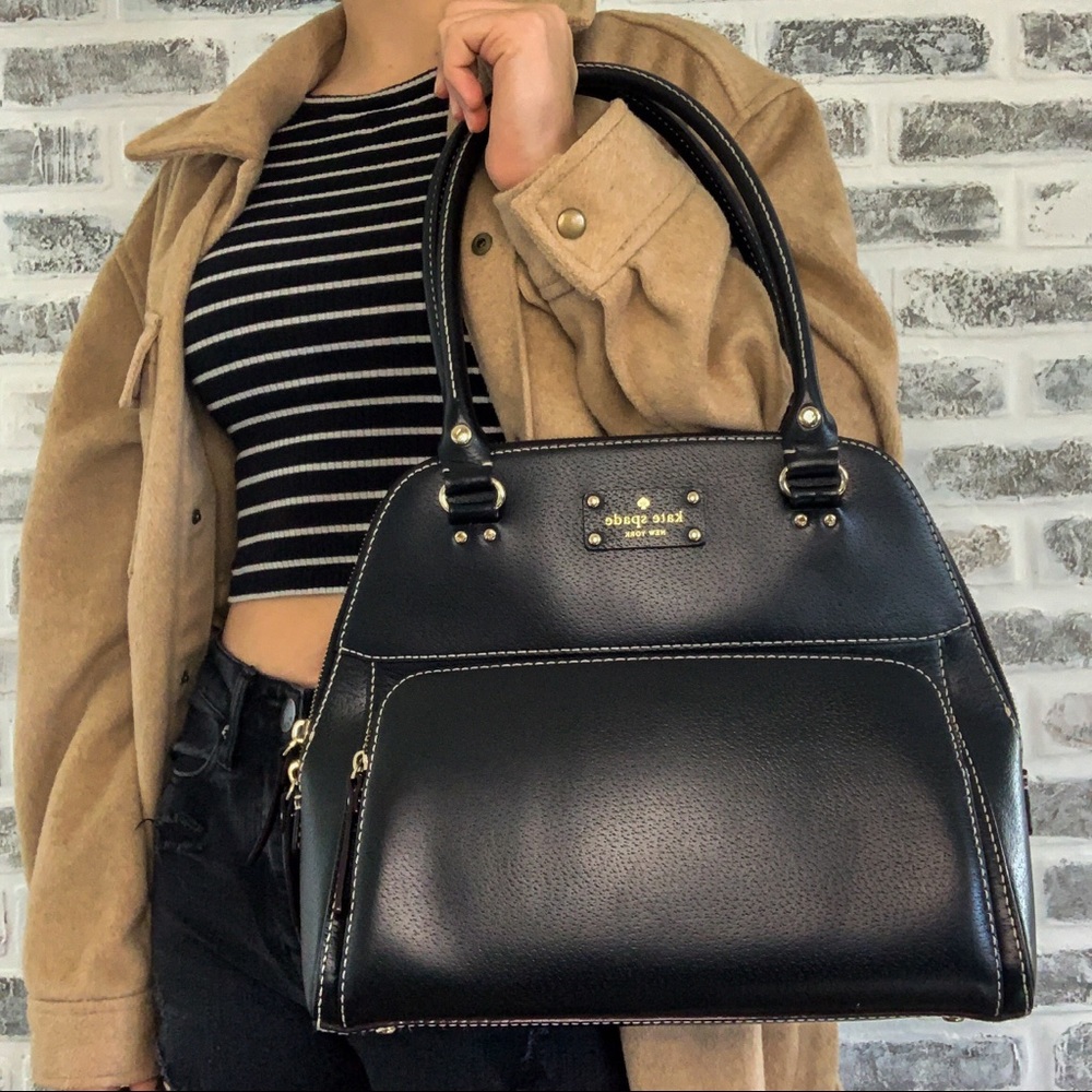 Kate Spade Black Leather Dome Satchel